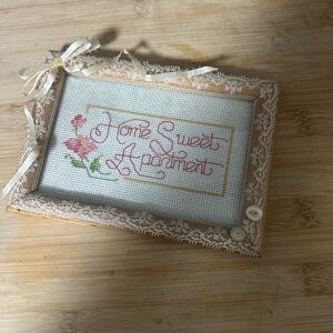 Lace-Trimmed Home Sweet Apartment Frame